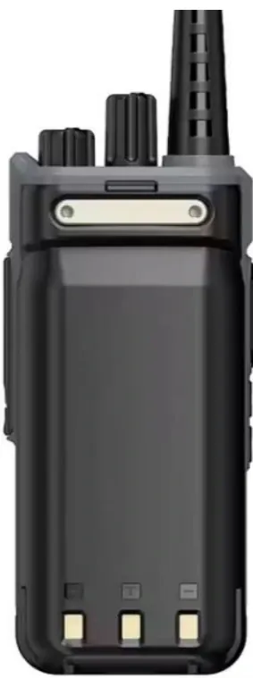 TD-A9100 radio battery compartment and charging contacts